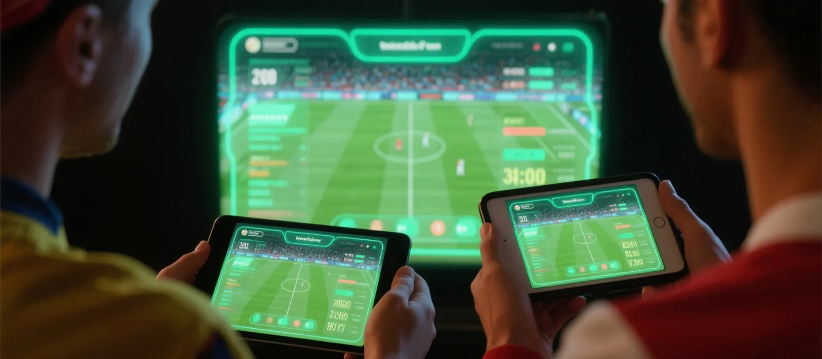 手機與平板觀看世界盃直播和即時數據示意圖